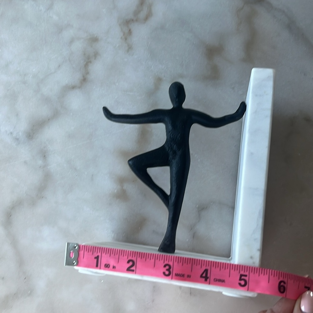 Modern Black White Sculpture Bookend Cast metal human figure sculpture one piece - Picture 8 of 10